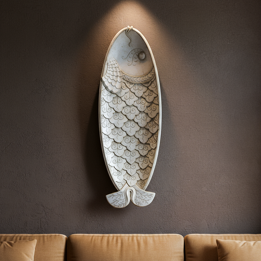 MARBLE FISH WALL PANEL